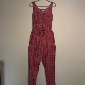 Red floral jumpsuit